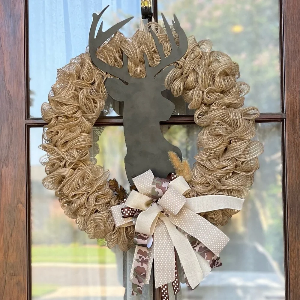 NWOT Rustic Deer Wreath